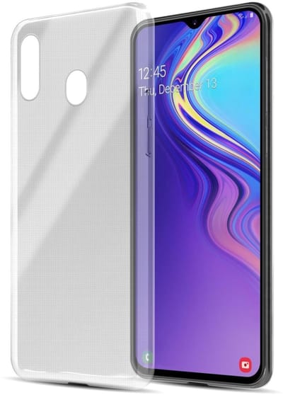 Cadorabo Hoesje geschikt voor Samsung Galaxy M30 / A40s in VOLLEDIG TRANSPARANT - Beschermhoes gemaakt van flexibel TPU Silicone Case Cover