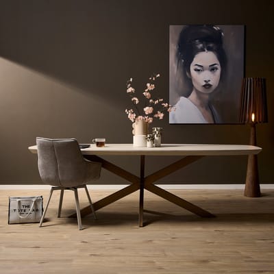 StarFurn Eettafel Madison - Deens Ovaal Zandkleur Hout - 240x110x76cm