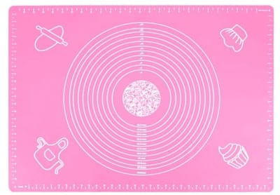 Siliconen bakmat 50 x 40 cm – antiaanbak, herbruikbaar, roze – deegroller/kneedmat voor gebak, koekjes en pizza