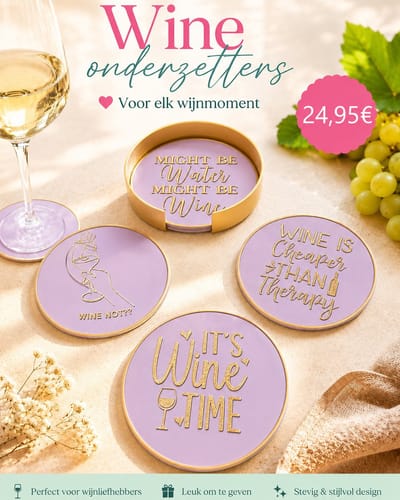 winecoaster wijnonderzetter wijn lila/goud