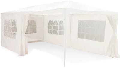 RWB® Partytent 3x6 -Partytent 3x6 Met Zijwanden - Strimmer - Wit - 600cm x 300cm x 250cm