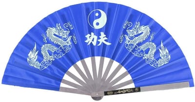 Zeynomax - Opvouwbare Ventilator - Chinese Dansventilator - Duurzaam en Lichtgewicht - Blauw - Perfect voor Vechtsporten - Draagbare Koeling
