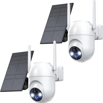 Camerabewaking Draadloos - Beveiligingscamera - Beveiligingscamera voor buiten - Beveiligingscamera buiten - Draadloze beveiligingscamera - Draadloze beveiligingscamera buiten - Bewakingscamera - Bewakingscamera voor buiten - Set van 2 stuks!