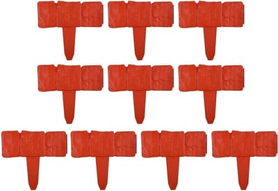 Stenen Borderrand - Tuinrand Afscheiding - Tuinieren en Landschap - Realistische Steenlook - 10 stuks - Rood