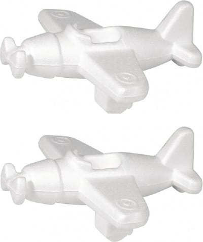 Piepschuim vliegtuig - 3x stuks - 16 cm - styropor vorm/figuur - hobby - knutselen - Hobby knutselen artikelen voor piloten/stewardessen/kinderen