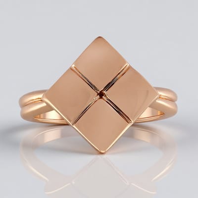 Cavill - Zilveren ring met roségoud verguld - 925 sterling zilver - geometrisch & minimalistisch design - elegante, gepolijste ring
