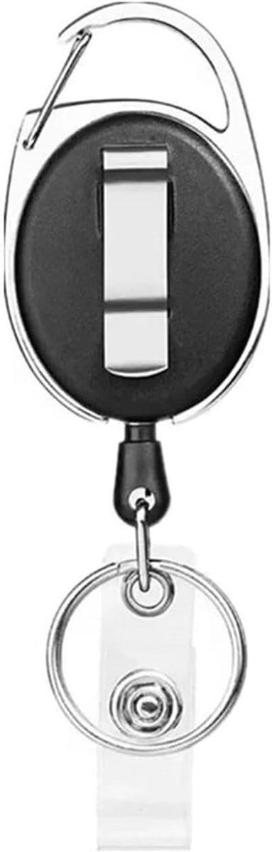 Badgehouder met koord - Naamkaart houder - Identificatie bewaren - Meerdere vakken - 86 x 54 mm - Zwart