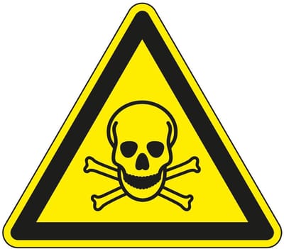 Waarschuwingssticker giftige stoffen - ISO 7010 - W016 100 mm