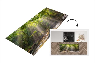 Keukenloper - Loper keuken - Zonnestralen door bladerdek - 120x50 cm - Keukenloper vinyl