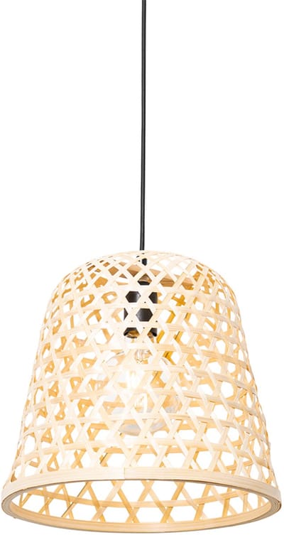 QAZQA rayan - Oosterse Hanglamp - 1 lichts - Ø 30 cm - Naturel - Woonkamer | Slaapkamer | Keuken