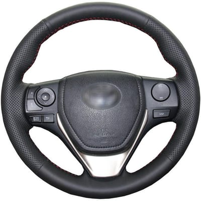 Hand Naaien Auto Stuurhoes voor Toyota RAV4 2013-2018 Corolla 2014-2018 gray