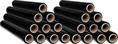Verpakfolie Rollen - Rekfolie Plastic - Verpakken en Beschermen - Extra Sterk Elastisch - 50cm Breed 20 Stuks - Zwart