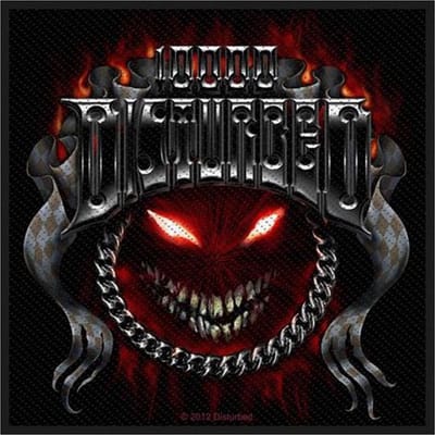 Disturbed Patch Chrome Smiley Zwart