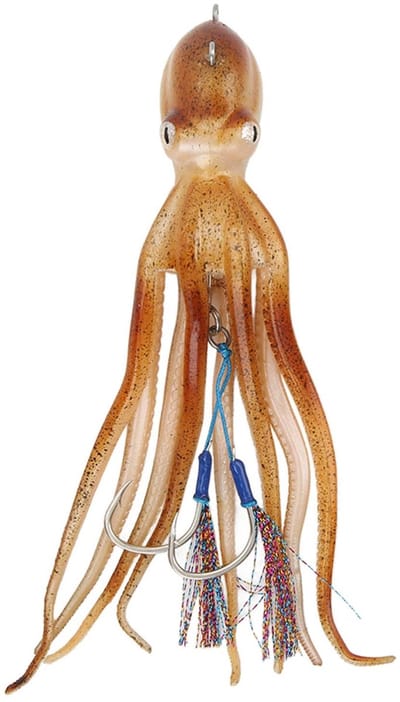 BRENZOOS- Octopus Aas Duurzaam Materiaal - Gesimuleerde Inktvis - Grote Ogen - Zacht Plastic - Slijtvast - Dikke Tentakels - Vishaak