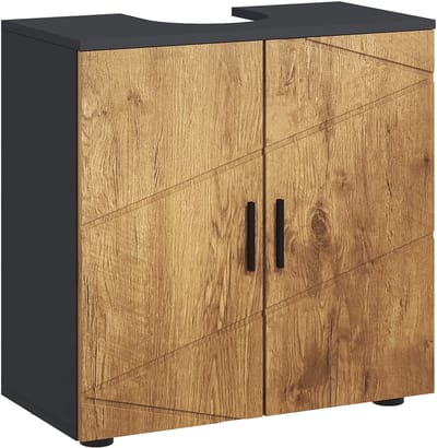 Kleankin Badkamermeubel - Spaanplaat - 60x30x60cm - Eiken