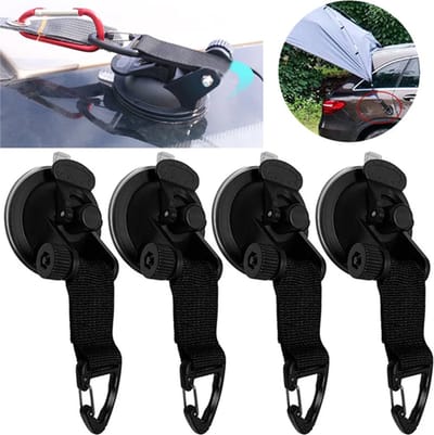 zuignaphaken - set van 4 - ophanghaken auto - camping - luifel - schaduwdoek - tot 2 kg