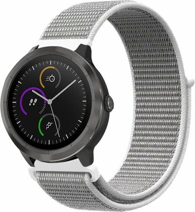 Nylon bandje geschikt voor Garmin Venu / / Vivomove HR / Venu SQ / Forerunner 245 / 570 - 42mm / 645 bandje - Zeeschelp Grijs
