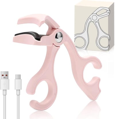 Heated USB Eyelash Curler - Elektrische Wimperkruller Zonder Zijframe voor Natuurlijke en Nepwimpers - Goed Krul Effect (Roze)