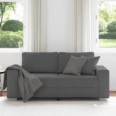 vidaXL - Loveseat - bank - 180x77x82 - cm - corduroy - stof - donkergrijs