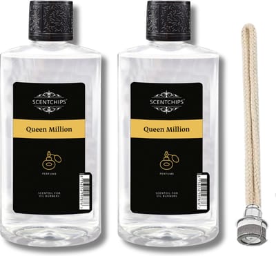 Scentchips Queen Million - Geurolie Voor Oliebrander Set van 2 - Inclusief Geurlont - Parfum Olie - Geurolie Voor Lampenolie - Geurlamp Olie - 475ml x 2