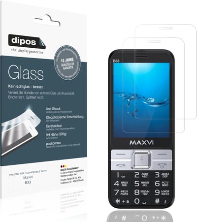 dipos – 2x Pantserfolie geschikt voor Maxvi B33 | 9H Screenprotector