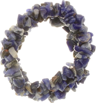 Behave - Armband -Natuursteen - Blauw Paarse - Elastisch