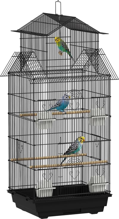 PawHut Vogelkooi - Staal - 50,5x41x104cm - Zwart