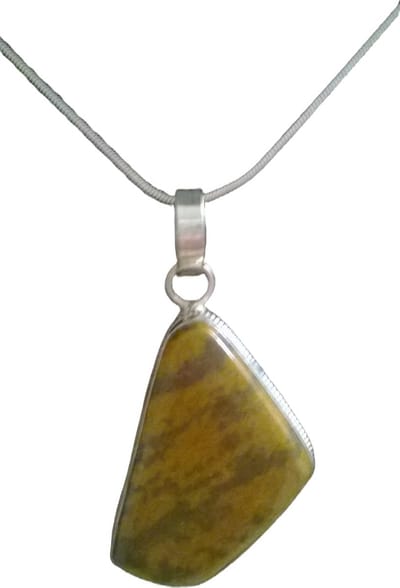 Gemstones-silver ketting 925-zilver met hanger van bruine agaat in 925-zilver 70 cm