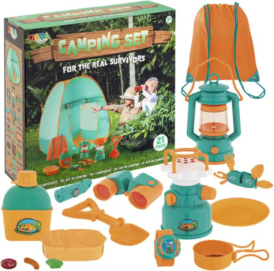 Speeltent Buitenspeelgoed - Camping Speeltent Pop Up - 21pcs - Binnen en Buitenspeelgoed voor Kinderen - Kindertent - Joya Creative