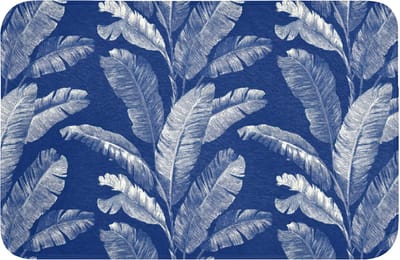 WC mat 60x40 cm - Antislip - Blad - Palm - Blauw - Toiletmat - Vloermat - Douchemat - Toilet tapijt - Toiletmatten