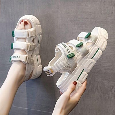 Net Celebrity Sports Sandalen Dames Lente en Zomer Zachte Ins Tide Schoenen Alles-match Dikke Zool Romeinse Sandalen Strandschoenen 40