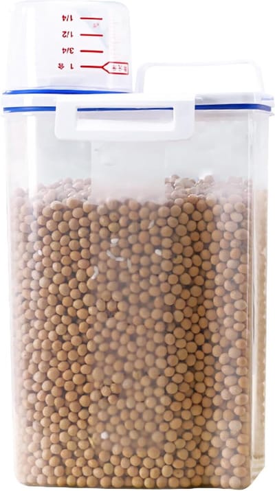 JGS ® 2 L keukenopbergdoos met deksel, keukenopslagcontainer, plastic luchtdichte voedselopslagcontainer, gietcontainers voor het bewaren van rijst, ontbijtgranen, pasta, meel