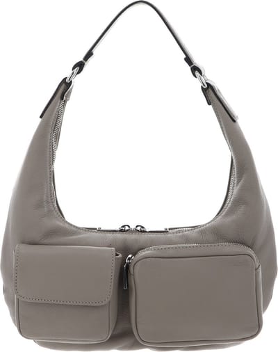 abro Leren Schoudertas Leather Dalia Hobo Bag Siena Grijs