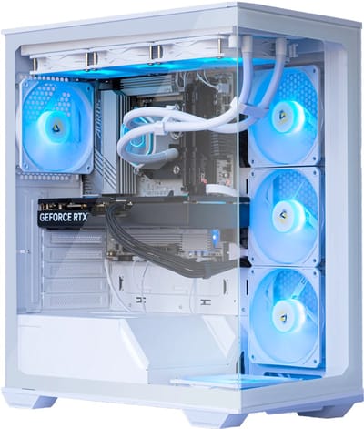 AMD Ryzen 7 8700 High-End Game PC Waterkoeling - Nvidia GeForce RTX5070 12GB - 32GB DDR5 – 1TB SSD - WiFi 6E/Bluetooth 5.3/LAN 2.5Gbps - Gamer C3 White RGB