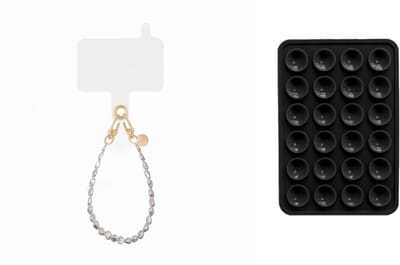 xoxo Wildhearts Telefoonkoord Pearlfection kort + Telefoonsticker Stick On Me Square Zwart – geschikt voor alle telefoonhoesjes