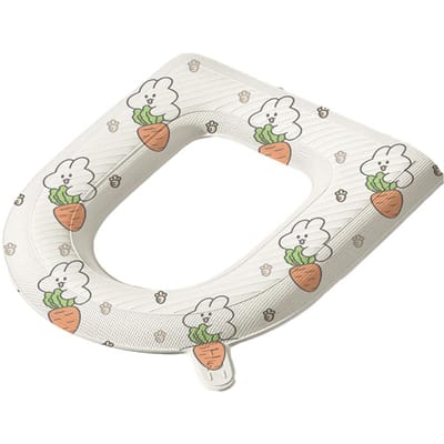Housse de siège de toilette souple, coussin de toilette lavable, coussin de siège de toilette en forme de U, accessoires pour couvercle de toilette