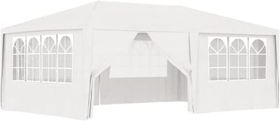 Feesttent met zijwanden - Tuinpaviljoen Partytent - Buitenfeesten Organiseren - UV- en waterbestendig materiaal - 4 x 6 m - Wit
