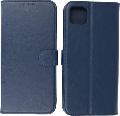 Hoesje Geschikt voor Samsung Galaxy A22 5G - Book Case Telefoonhoesje - Kaarthouder Portemonnee Hoesje - Wallet Cases - Navy