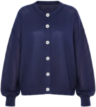 Studio Untold - Dames - Vest straight shape knuffelbreisel - Marine - Maat 42+