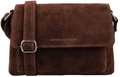 Hide & Stitches Brazos Schoudertas - Suede - Crossbody - Leer - Overslag - Leren Dames Tas - Donkerbruin