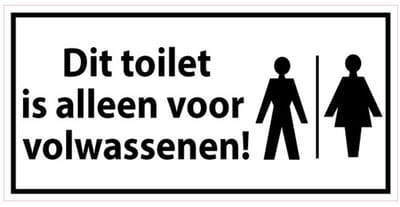 Toilet voor volwassenen sticker 200 x 100 mm