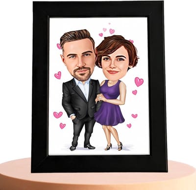 Liefdeskoppel Karikatuur - Jouw Foto, Onze Kunst - Cadeau - Verjaardag - Kerst - Kado - Valentijn - Gepersonaliseerd Cadeau