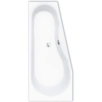 Repabad Tika space-saving bathtub 170 x 75 cm with aquapuncture and Trio drain set, right version 15105WE 32828 0030045