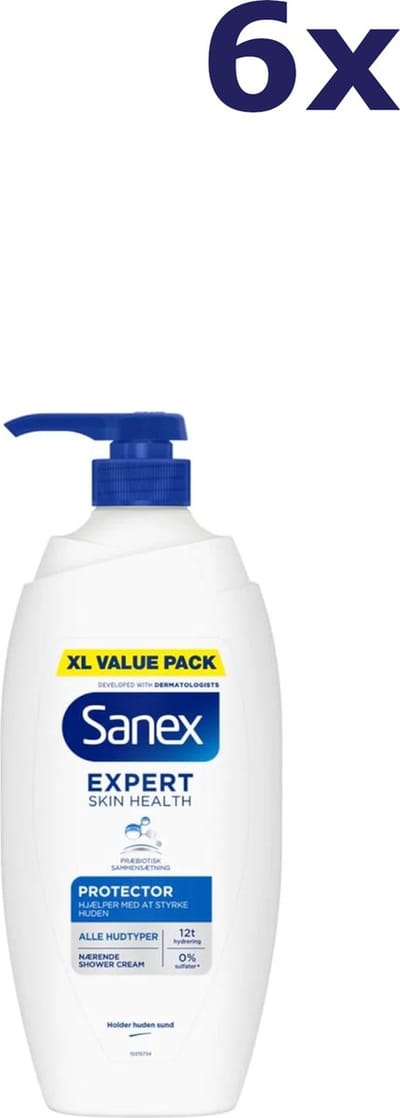 Sanex - Douchecrème Expert Skin Health Protector - 12 x 750 ml - Voordeelverpakking