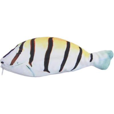 Leuke Simulatie Vis Etui Kawaii Cartoon Rits Potlooddoos Grote Capaciteit Draagbare Opbergtas Schrijfwarenhouder Pennenzakken white