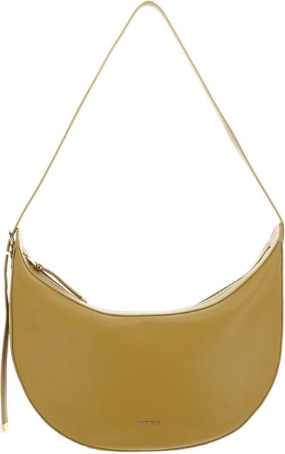 COCCINELLE Leren Schoudertas Coccinelle Gleen Handbag Grained Leather Citronella Mosterdgeel