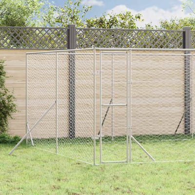 vidaXL Hondenkennel voor buiten 8x12x2 m gegalvaniseerd staal zilver