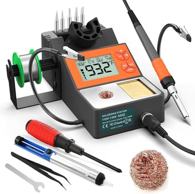 Soldeerstation - Soldeerbout kit - Elektronica Reparatie - Snelle Temperatuurregeling - 140 Watt - Grijs