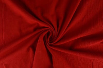 Gewassen katoen stof - Rood - 30 meter