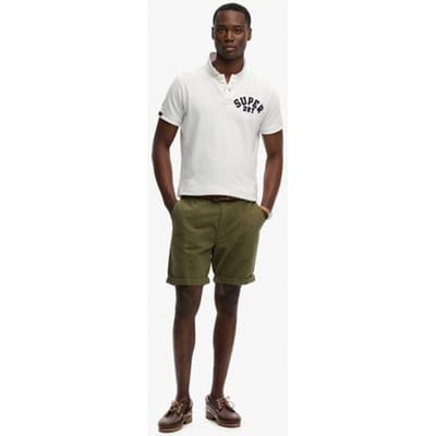 Superdry Premium Gestructureerde Chino Shorts Green Grootte: 30